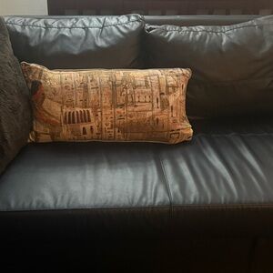 Decorative Egyptian-Themed Accent Pillow- cover shell 100% silk- NWT